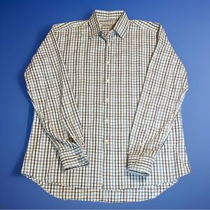 Etro Italy Designer Men's Plaid Button Down with subtle Paisley print sz 45